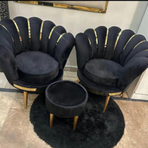 Black velvet bedroom chair​